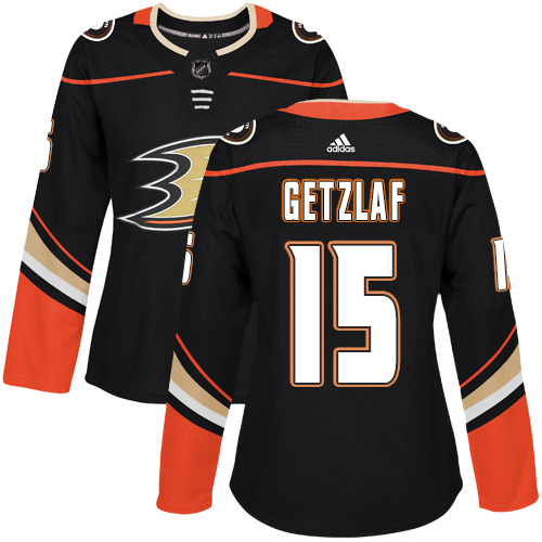 Adidas Anaheim Ducks 15 Ryan Getzlaf Black Home Authentic Womens Stitched NHL Jersey